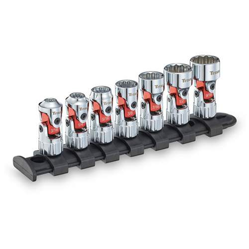 Titan 66860 7 pc. 1/4 in. Drive SAE Auto-Flex Universal Socket Set