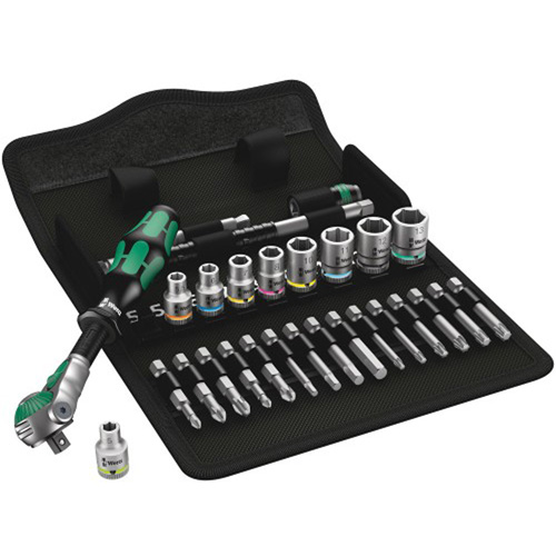 Wera 5004016001 8100 SA 6 Zyklop Speed Ratchet Set, 28 Pieces, 1/4" Drive, Metric