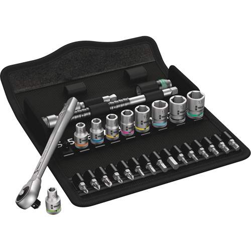 Wera 05004017001 28-Piece Zyklop 1/4" Metric Metal Ratchet Set