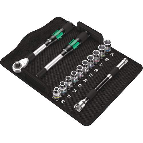 Wera 05004090001 1/2" Hybrid Ratchet Set With Extension &amp; Sockets