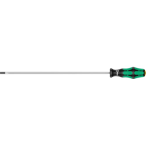 Wera 05008060001 Slotted Screwdriver, 1/4" Tip, Round, 15-3/4" L, Plastic Handle