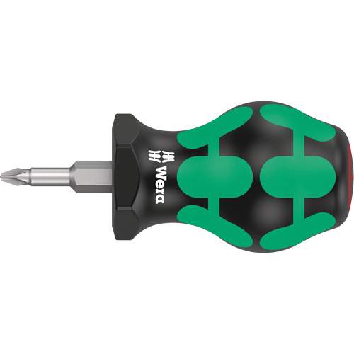 Wera 05008850001 Stubby Phillips Screwdriver, #1, 4" L, Plastic Handle
