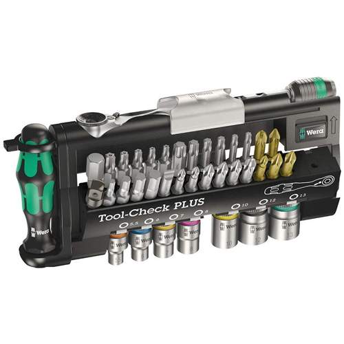 Wera 5056490001 Tool-Check PLUS, Metric ,39 Pieces, 1/4" Mini Ratchet Included