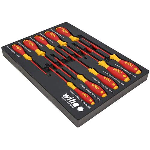 WIHA 32080 10-Piece Insulated SoftFinish&reg; Cushion Grip Screwdriver Tray Set