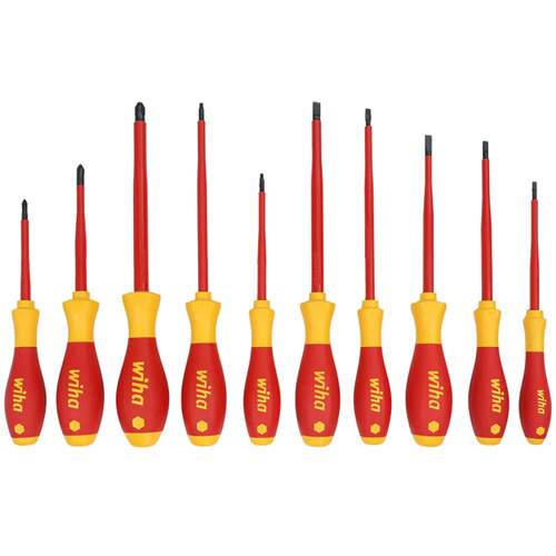 WIHA 32080 10-Piece Insulated SoftFinish&reg; Cushion Grip Screwdriver Tray Set