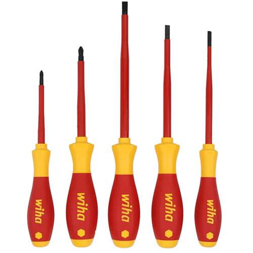WIHA 32081 5-Piece Insulated SoftFinish&reg; Cushion Grip Screwdriver Tray Set