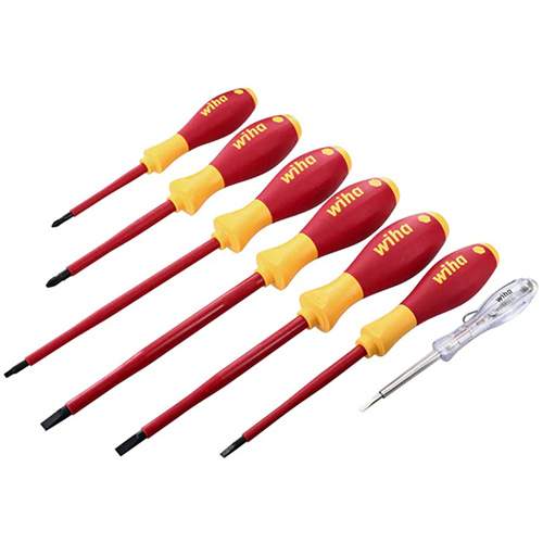 WIHA 32087 Insulated SoftFinish Screwdriver and Voltage Detector Set
