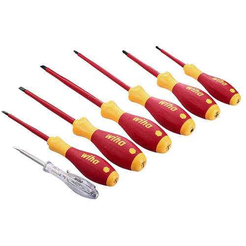 WIHA 32087 Insulated SoftFinish Screwdriver and Voltage Detector Set