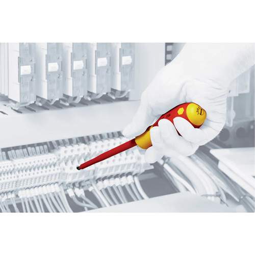 WIHA 32095 Insulated SoftFinish Screwdriver and Cat III Voltage Detector Set with Toolbox Tray