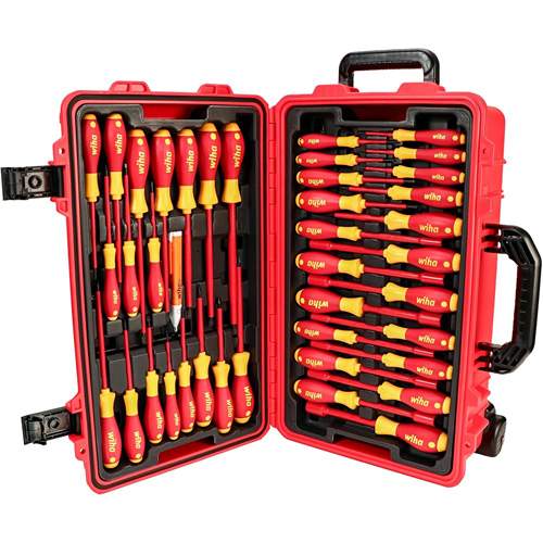 WIHA 32800 Master Electrician's Insulated Tools Set in Rolling Hard Case