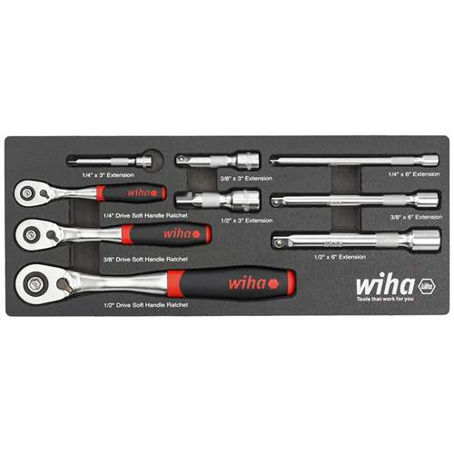 WIHA 33388 9-Piece SoftFinish&reg; Ratchet Tray Set
