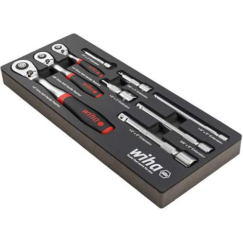 WIHA 33388 9-Piece SoftFinish&reg; Ratchet Tray Set