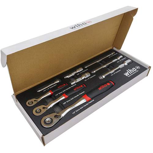 WIHA 33388 9-Piece SoftFinish&reg; Ratchet Tray Set