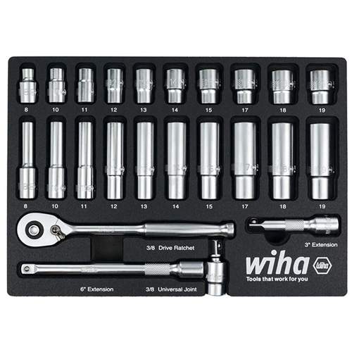 WIHA 33795 Professional Metric Socket Tray Set