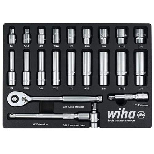 WIHA 33796 Professional SAE Socket Tray Set
