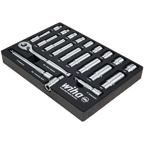 WIHA 33796 Professional SAE Socket Tray Set