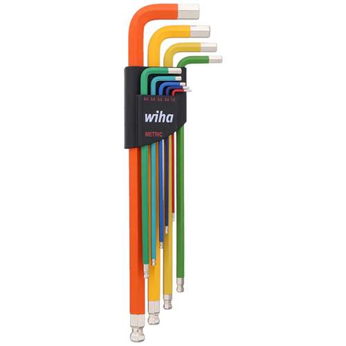 WIHA 66980 Ball End Colour Coded Hex L-Key Set