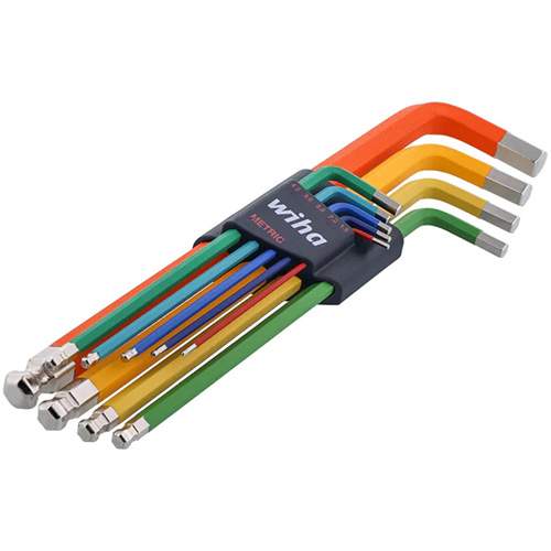 WIHA 66980 Ball End Colour Coded Hex L-Key Set