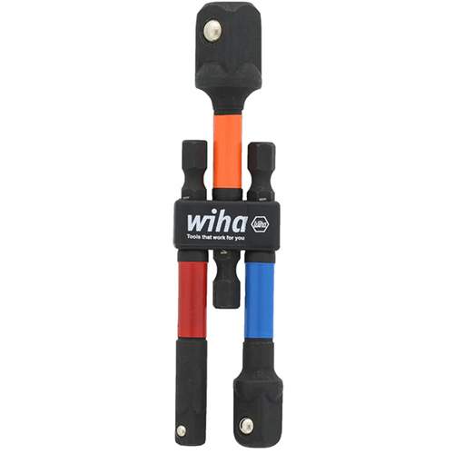 WIHA 70488 3-Piece Colour Coded Socket Adapters