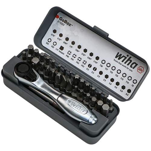 WIHA 74984 GoBox Standard Bit Set with Mini Ratchet