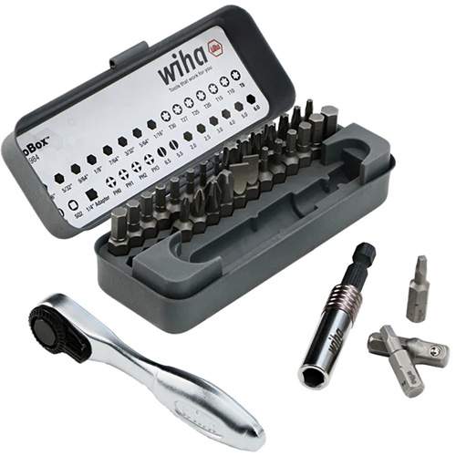 WIHA 74984 GoBox Standard Bit Set with Mini Ratchet