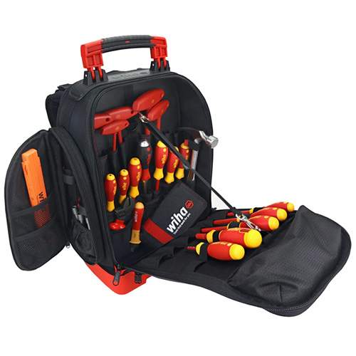 WIHA 91877 Insulated Electrician's Tool Kit in Heavy Duty Backpack