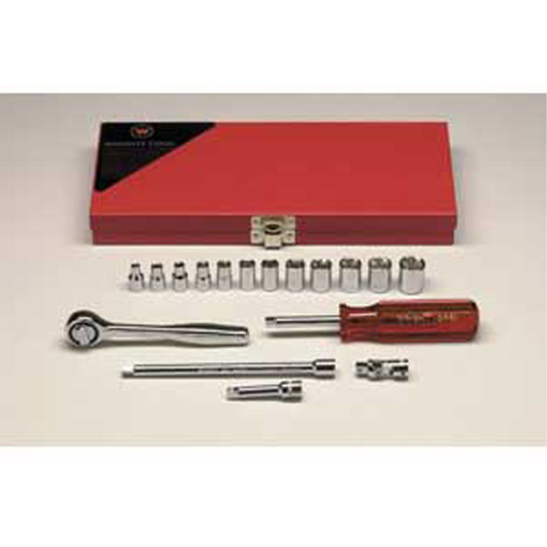 Wright Tool 221 1/4 Inch Dr 6 Pt 17 Pc Standard Metric Socket Set