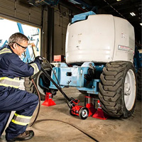 American Forge & Foundry 565F Air Assist Truck Axle Jack, 22 Ton Capacity, 8-1/4" Lowered, 21-1/2" Raised