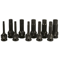 ATD 4605 1/2 Inch Dr Metric Impact Hex Driver Set 10Pc