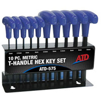T-Handle Hex Key Set Metric 10 Pc ATD575 | ToolDiscounter