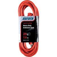 Aurora Tools XC482 Vinyl Extension Cord, Outdoor, SJTW, 14/3 AWG, 15 A, 25'