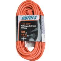 Aurora Tools XC483 Vinyl Extension Cord, Outdoor, SJTW, 14/3 AWG, 15 A, 50'