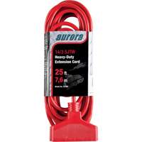 Aurora Tools XC488 Vinyl Extension Cord, Outdoor, SJTW, 14/3 AWG, 15 A, 3 Outlet(s), 25'