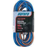 Aurora Tools XC501 TPE-Rubber Extension Cord With Light Indicator, All-Weather, SJEOW, 14/3 AWG, 15 A, 50'