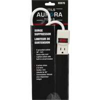 Aurora Tools XE670 Surge Suppressor, 6 Outlets, 200 J, 1875 W, 3' Cord