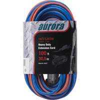 Aurora Tools XH237 TPE-Rubber Extension Cord with Light Indicator, All-Weather, SJEOW, 14/3 AWG, 13 A, 3 Outlet(s), 100'