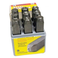CH Hanson 20561 3/16 Inch Standard Steel Number Stamp Set
