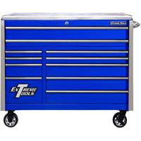 55 inch EXQ Series Roller Cabinet, Blue/Chrome EXTEX5511RCQBLCR | ToolDiscounter
