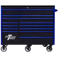 55 Inch RX Series Roller Cabinet, Black/Blue EXTRX552512RCBKBL-X | ToolDiscounter