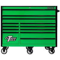 55 Inch RX Series Roller Cabinet, Green/Black EXTRX552512RCGNBK-X | ToolDiscounter