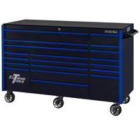 Extreme Tools RX722519RCBKBU-X RX Series 72” 19-Drawer Professional Triple Bank Roller Cabinet