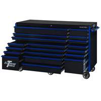 Extreme Tools RX722519RCBKBU-X RX Series 72” 19-Drawer Professional Triple Bank Roller Cabinet