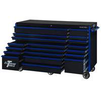 RX Series 72” 19-Drawer Professional Triple Bank Roller Cabinet EXTRX722519RCBKBU-X | ToolDiscounter