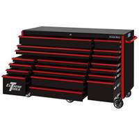 RX Series 72” 19-Drawer Professional Triple Bank Roller Cabinet EXTRX722519RCBKRD-X | ToolDiscounter