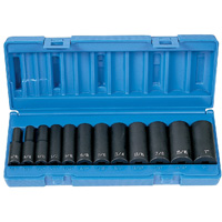 Impact Socket Set, 3/8 Drive, 12 Piece, Deep GRY1213D | ToolDiscounter