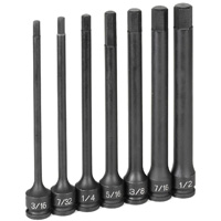Grey Pneumatic 1267H Impact Set, Hex, 3/8 Drive, 7 Piece, 6 Inch, Fractional
