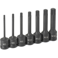 Triple Square Driver Set, 1/2, Drive, 4 Inch Length, 7 Pc, M GRY1347S | ToolDiscounter