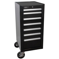 Homak BK08018070 18 Inch H2Pro Series 7 Drawer Side Cabinet, Black