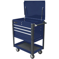 35 Inch Professional 4 Drawer Service Cart, Blue HOMBL06032000 | ToolDiscounter