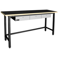 Steel Workbench W/3 Drawers And Wood Top HOMGS00579030 | ToolDiscounter